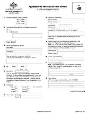Australia Tourist Visa Application Form 48