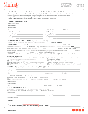 Yearbook Production Form