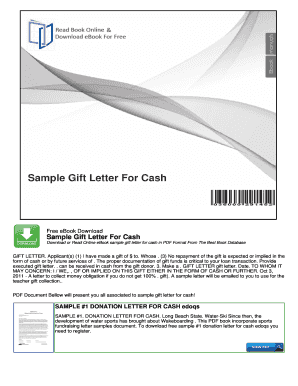 Gift Letter for Cash