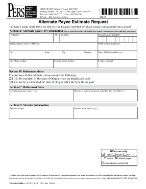 Alternate Payee Estimate Request Form