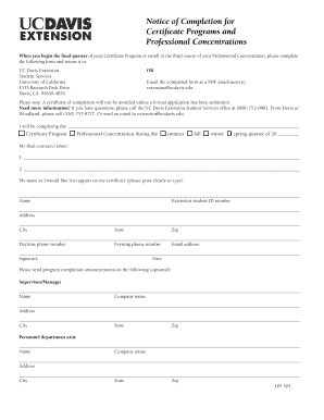 Certificate Completion Notice