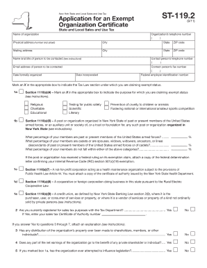New York Exempt Organization Certificate Application