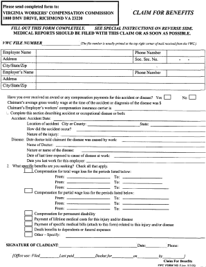 Virginia Workers' Compensation Claim Form