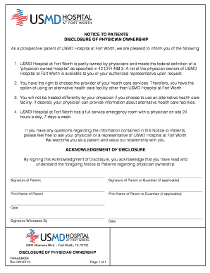 Notice to Patients on Physician Ownership