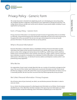 Privacy Policy Template
