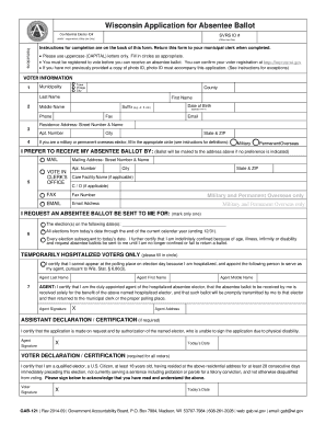 Wisconsin Application for Absentee Ballot