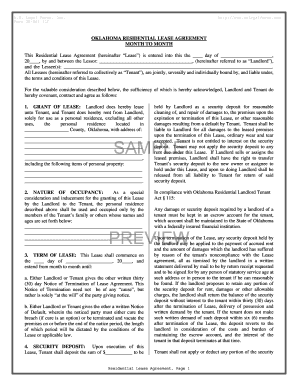 Oklahoma Residential Lease Agreement