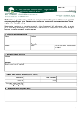 UK Building Regulations Enquiry Form