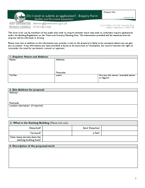 UK Building Regulations Enquiry Form