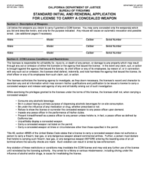 California CCW License Application