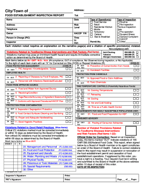 Food Establishment Inspection Report
