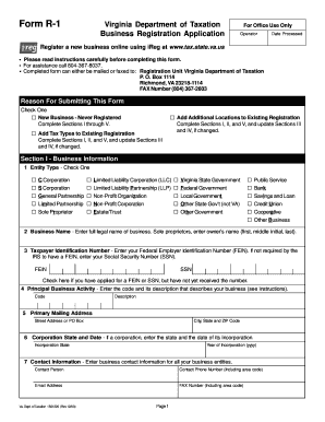 Virginia Business Registration Application