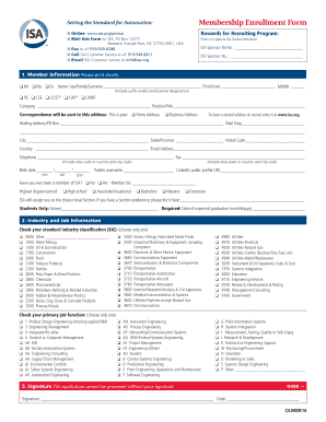 ISA Membership Enrollment Form