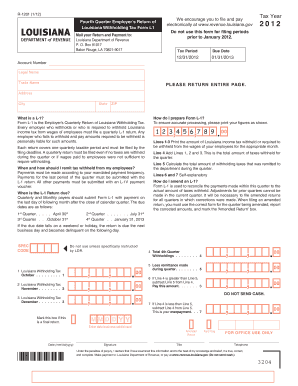 Louisiana Withholding Tax Form L1