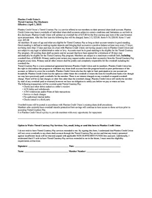 Planites Credit Union Tiered Courtesy Pay Disclosure