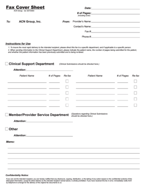 ACN Group Patient Summary Form