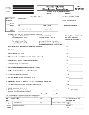 Utah Tax Return for 2013