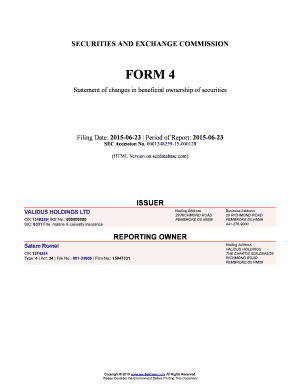 SEC Form 4 - Beneficial Ownership Statement