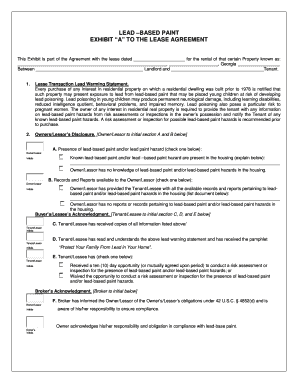 Lead-Based Paint Disclosure Form