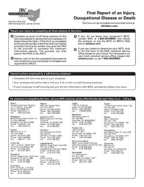 Ohio First Report of Injury Form