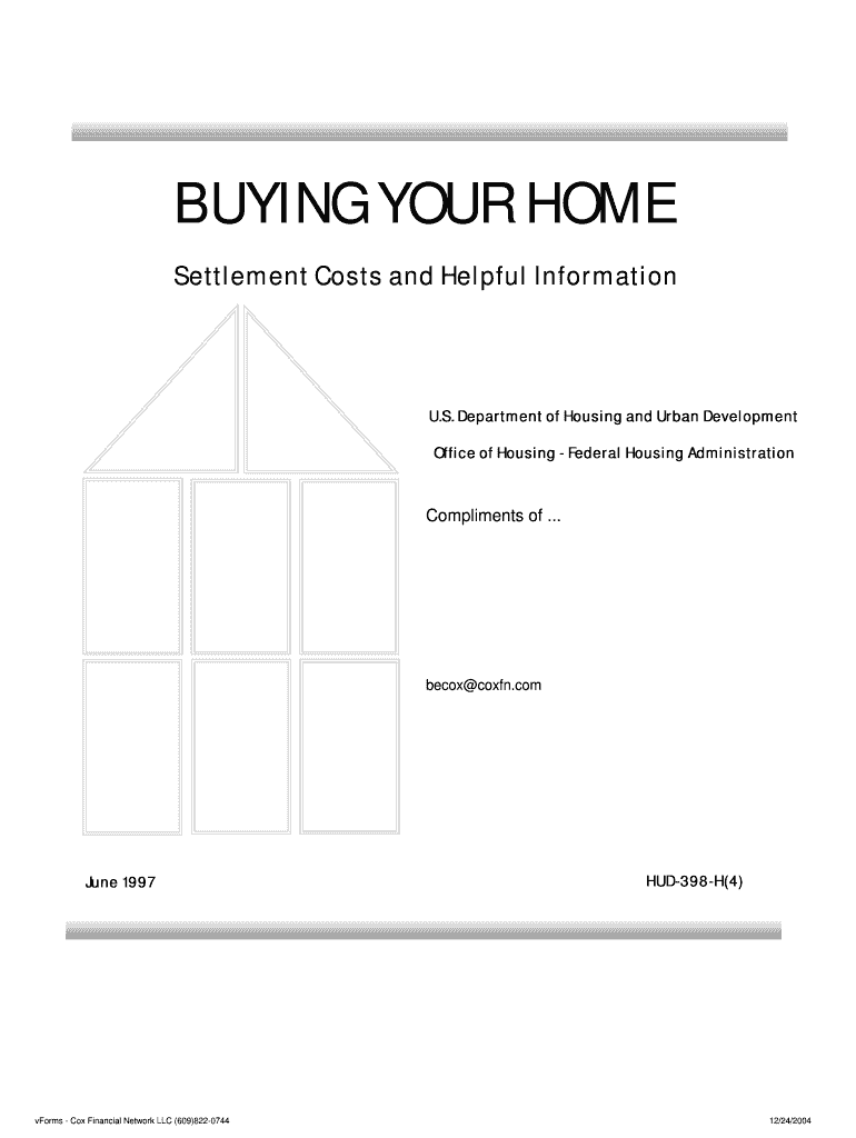 Fillable Online Buying Your Home Settlement Coxts and Helpful