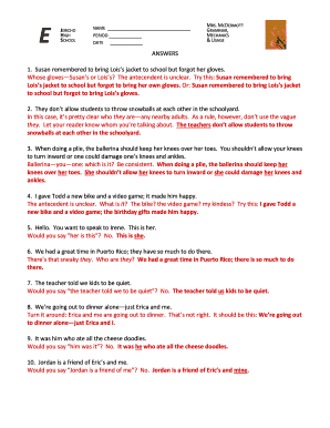 Grammar Mechanics Worksheet