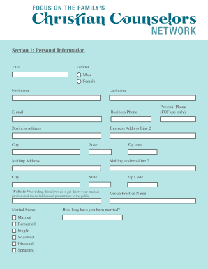 Mental Health Professional Application Form