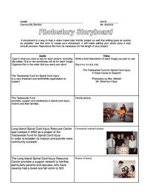 Storyboard Template for Video Projects