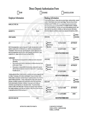 Direct Deposit Authorization Form