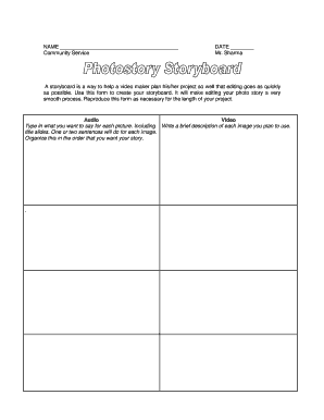 Storyboard Planning Form