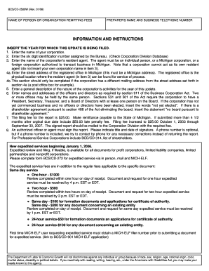 Michigan Corporation Annual Update Form