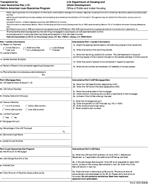 HUD Loan Guarantee Fee Transmittal Form