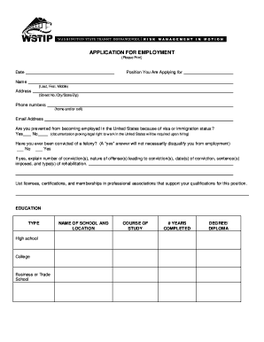 Employment Application Form