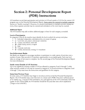4-H Personal Development Report