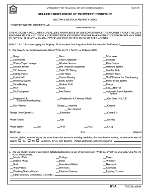 Texas Seller's Property Disclosure Form