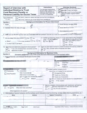 IRS Form 4180 Interview Report