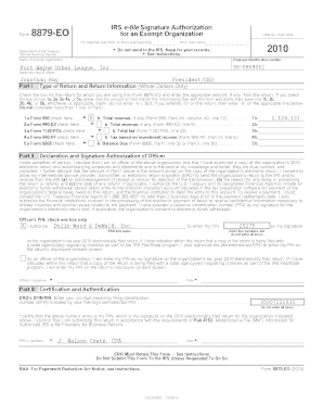 IRS Form 8879-EO for Exempt Organizations