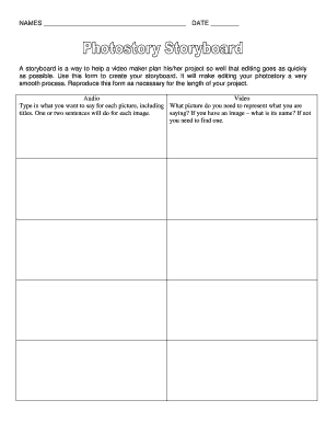 Storyboard Planning Form
