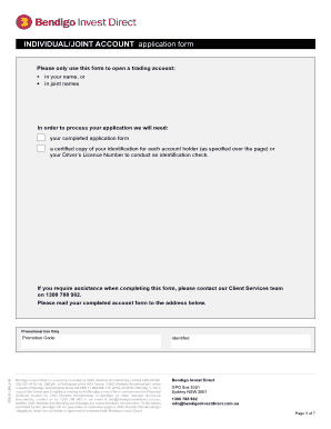 Individual/ Joint Account Application Form