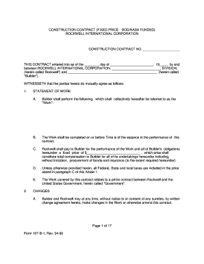 Construction Contract Fixed Price DOD NASA Funded
