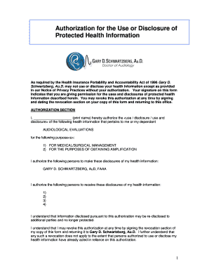 Authorization for Use of Protected Health Information