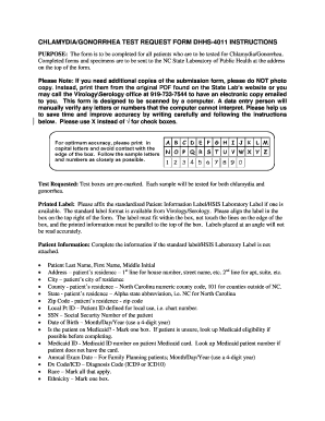Chlamydia/Gonorrhea Test Request Form