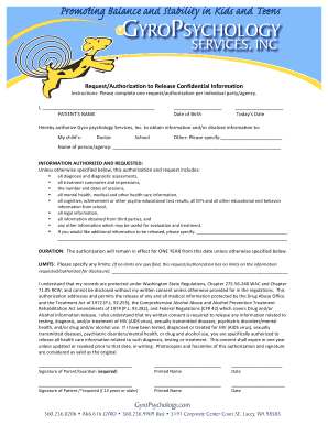 Request to Release Confidential Information