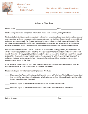 Georgia Advance Directive for Health Care