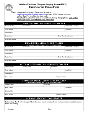 New Jersey Firm Attorney Update Form