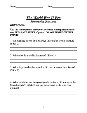 World War II Era Powerpoint Questions