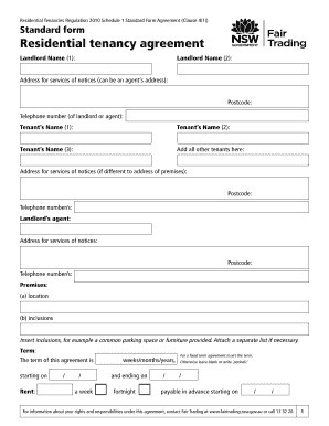 New South Wales Residential Tenancy Agreement