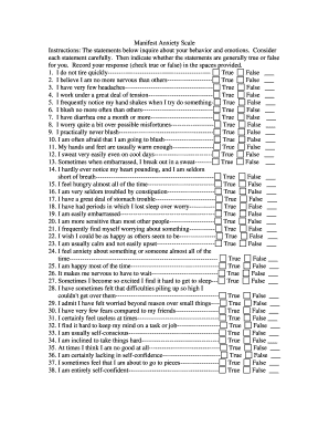 Manifest Anxiety Scale