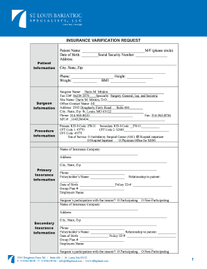 Insurance Verification Request Form
