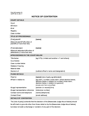 Notice of Contention Form 83
